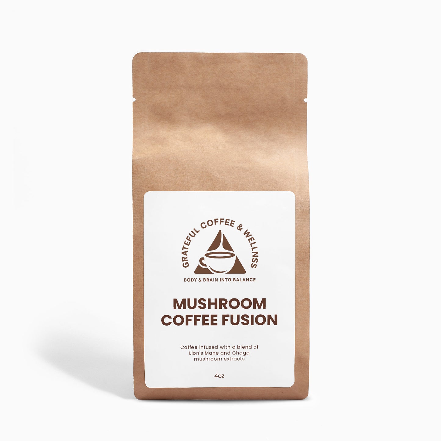Mushroom Coffee Fusion - Lion’s Mane & Chaga - Dark Roast -  Ground - 4oz